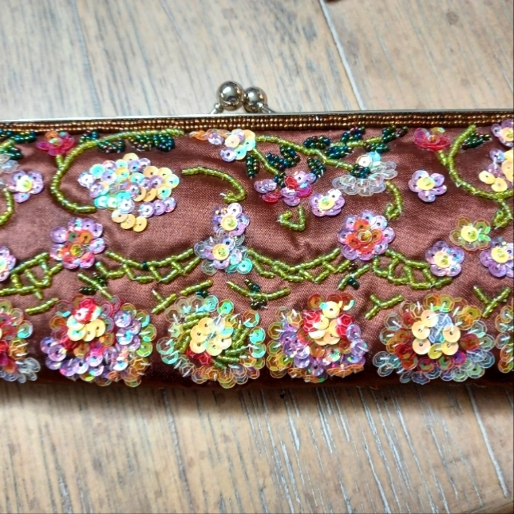 Gorgeous, Unique Vintage Max Mayer Sequin & Bead Clutch/Shoulder Bag